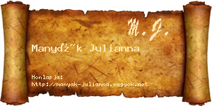 Manyák Julianna névjegykártya